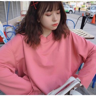 ÁO SWEATER BASIC PINK HỒNG TRƠN UNISEX