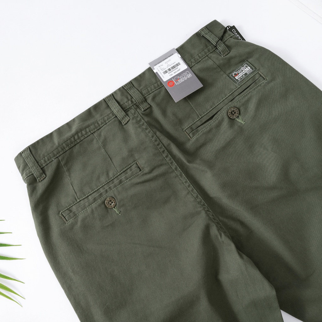 quần kaki nam OWEN chuẩn hãng màu rêu, chất kaki cotton dày dặn, cao cấp, co giãn, form đứng dáng slimfit nhẹ trẻ trung