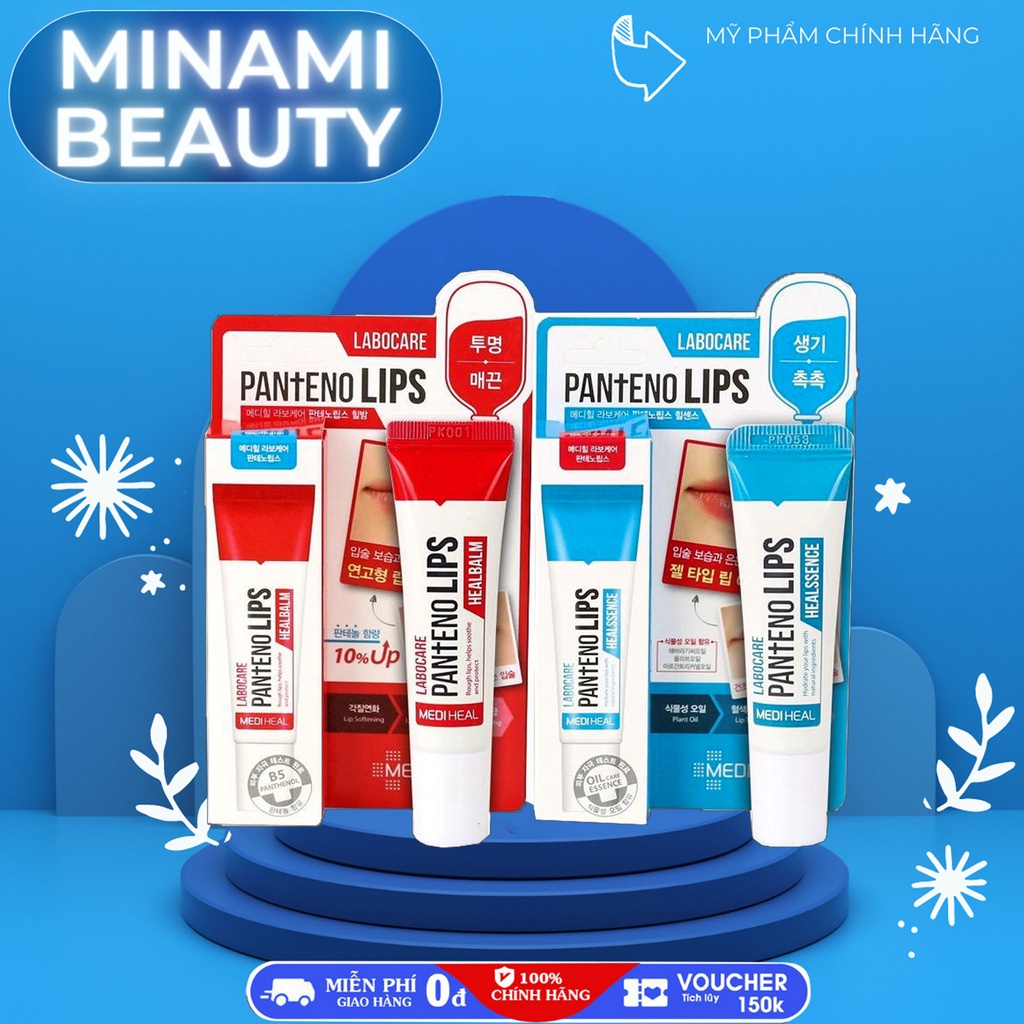 💖CHÍNH HÃNG💖Son Tuýt-Son dưỡng môi giảm thâm môi + khô môi Mediheal Labocare Panteno Lips Labo Care xanh, đỏ và cam💖💖💖