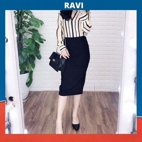 Chân Váy Bút Chì💖𝑭𝑹𝑬𝑬𝑺𝑯𝑰𝑷💖Chân Váy Dáng Dài Cạp Cao Dáng Công Sở Xẻ Tà Sau