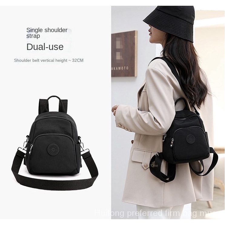 Ba lô mini bằng vải canvas chống thấm nước đa năng thời trang cho nữ