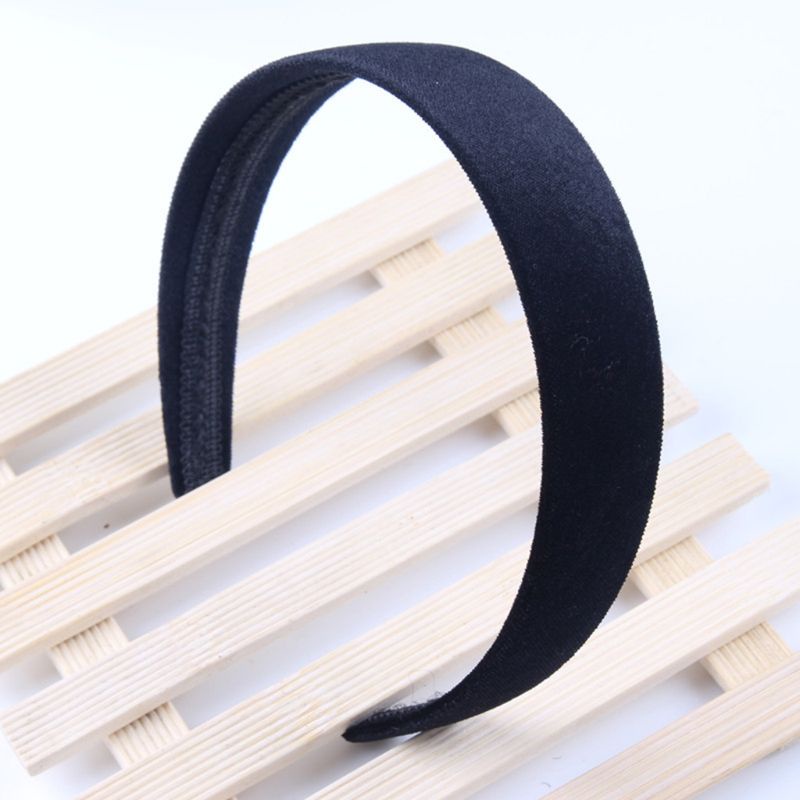 Băng Đô Vải Nhung Bản Rộng Màu Trơn Phong Cách Đơn Giản Cho Nữ