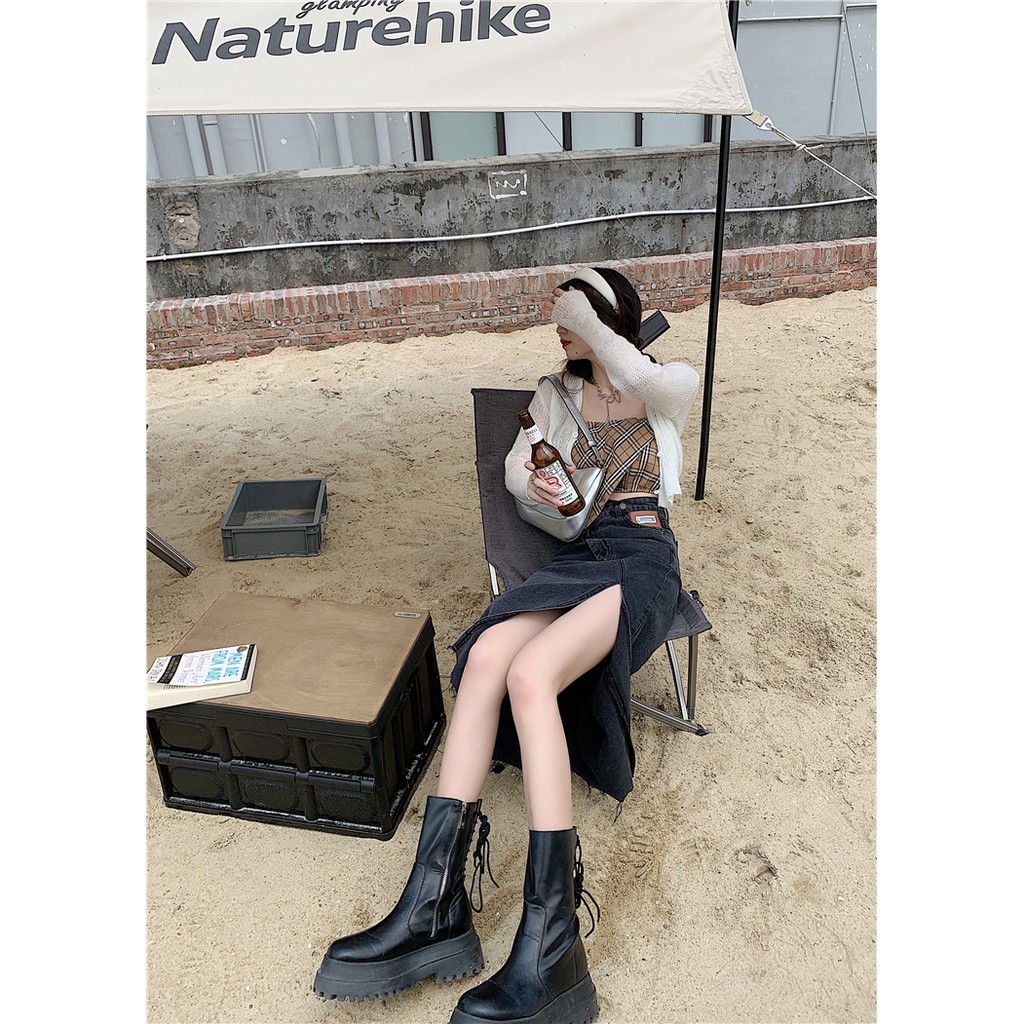 (SẴN) Chân váy jean dài xẻ tà ulzzang AK1534 kèm ảnh thật | BigBuy360 - bigbuy360.vn