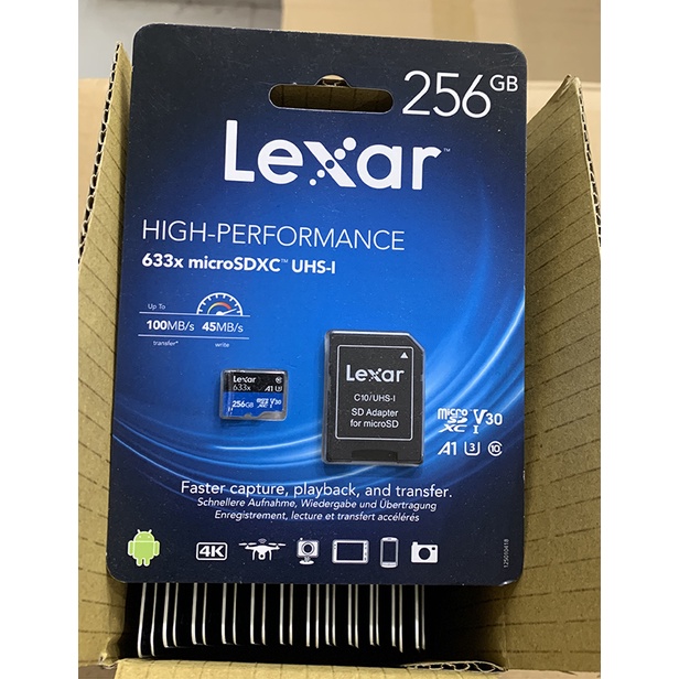 Thẻ Nhớ 64Gb Lexar,Lexar 32Gb , Lexar 128b ,Lexar 256Gb Class 10 tốc độ 100Mb/s Thẻ Nhớ Camera- Hàng Chính Hãng
