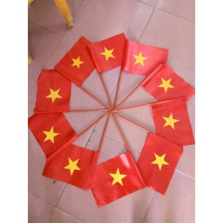 Combo 10 cờ Tổ Quốc vải ( kèm cán)