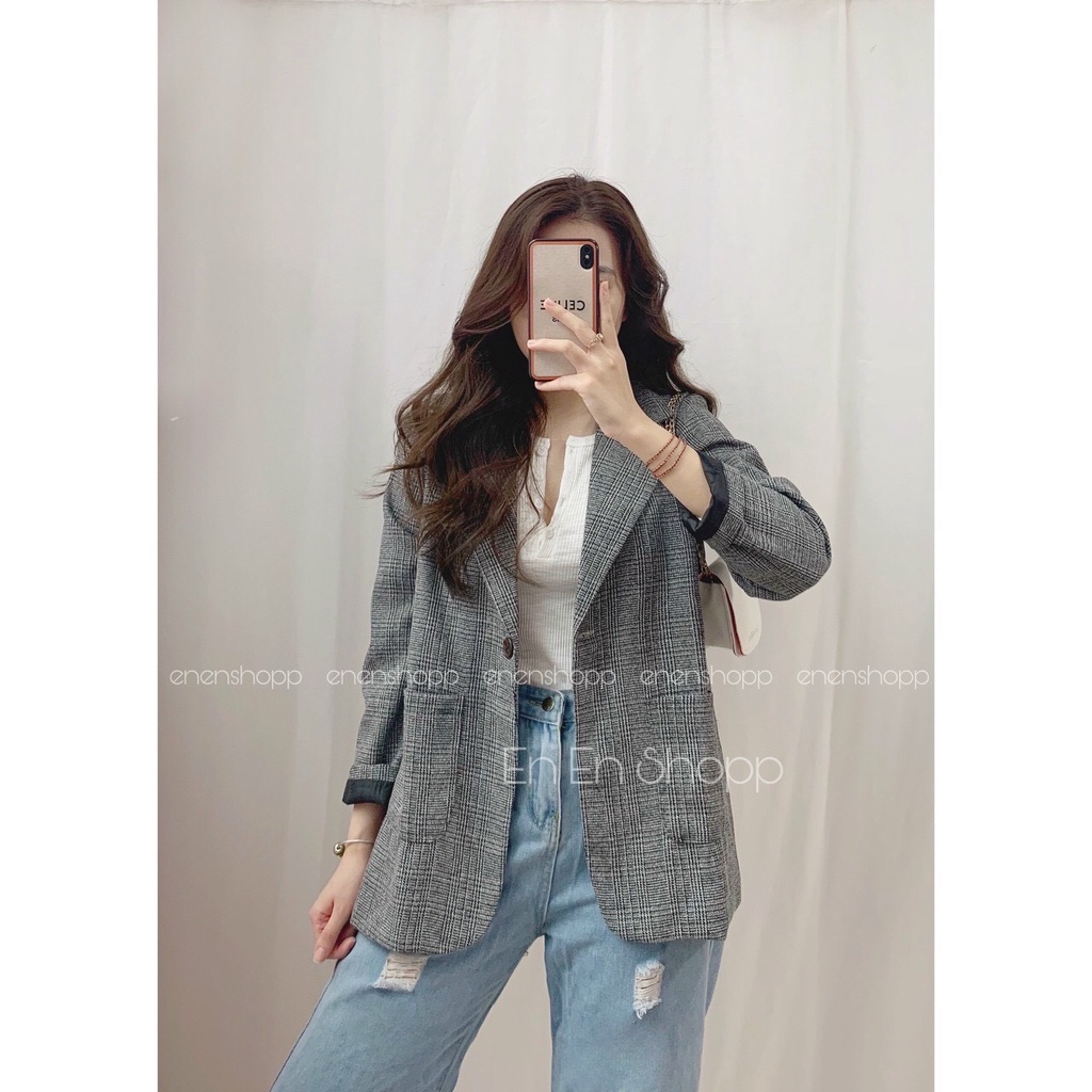 Áo khoác vest Blazer kẻ 2 lớp loại đẹp