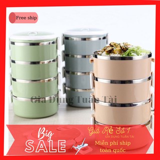 Hộp đựng cơm cặp lồng cơm giữ nhiệt lúa mạch ruột inox
