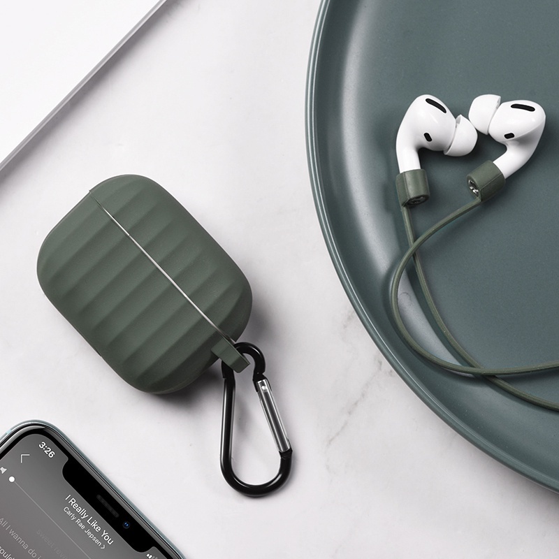 Vỏ bọc bảo vệ hộp sạc tai nghe bluetooth HOCO. WB20 bằng silicone mềm kèm móc khóa thích hợp cho Airpods Pro TWS