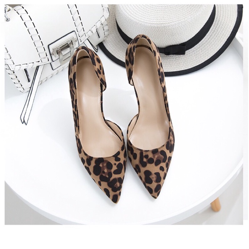 Giày cao gót khoét eo hoạ tiết da beo thời trang nữ sành điệu, đủ size - GI8 Oula Store