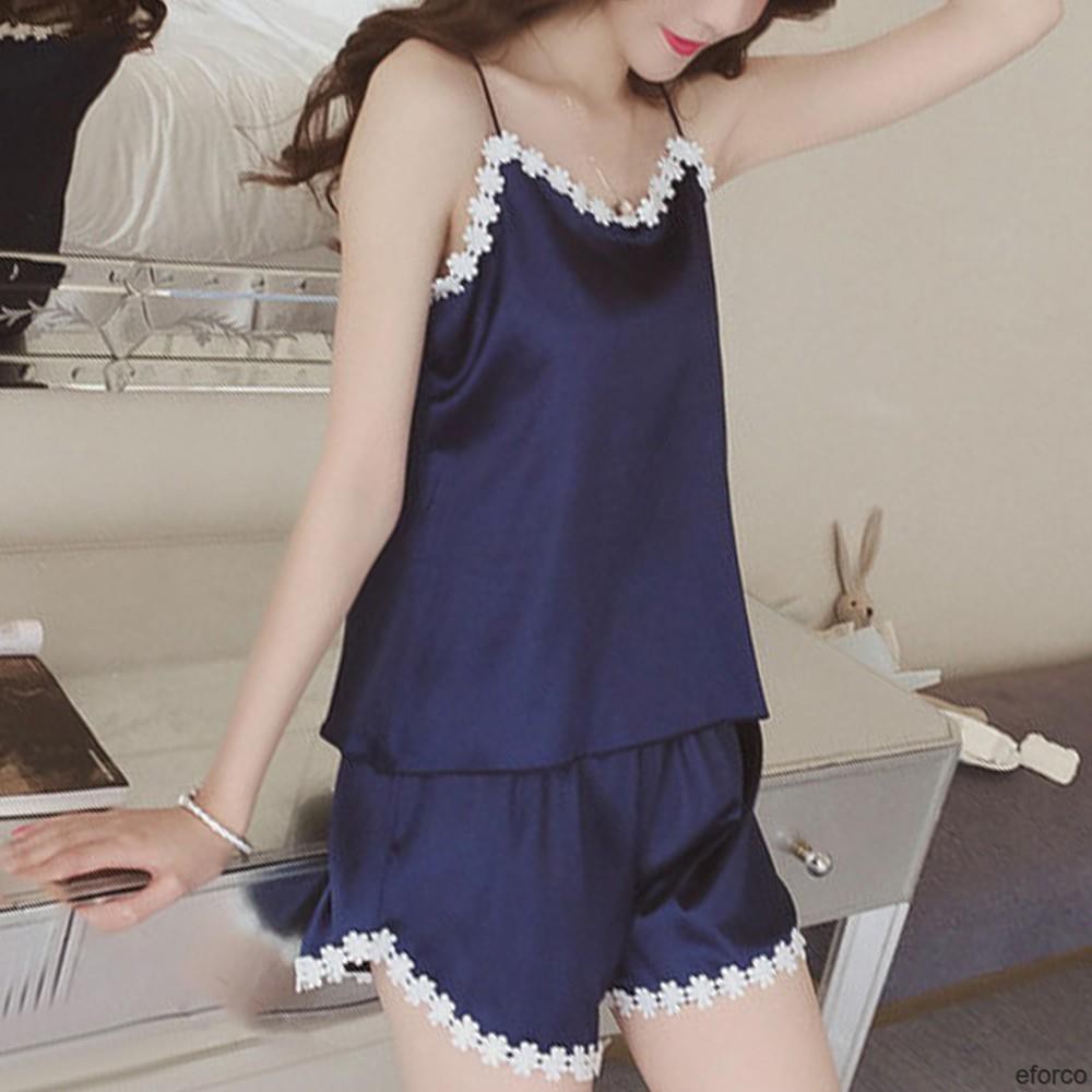 [Mã FAMAYWA giảm 10K đơn 50K] Set Đồ Ngủ Áo Dây Cộc Tay + Quần Short In Hoa Thời Trang Cho Nữ | BigBuy360 - bigbuy360.vn