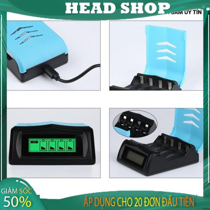 Bộ sạc pin AA, AAA 2A và 3A Quick Charge sạc nhanh BSP1 HEAD SHOP