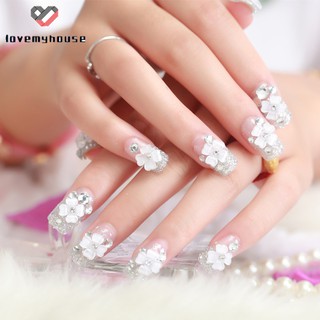 24 móng tay giả đính đá nghệ thuật