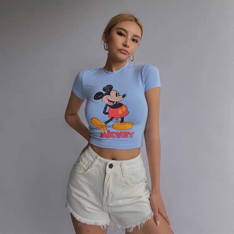 Áo crop top mickey siêu hót