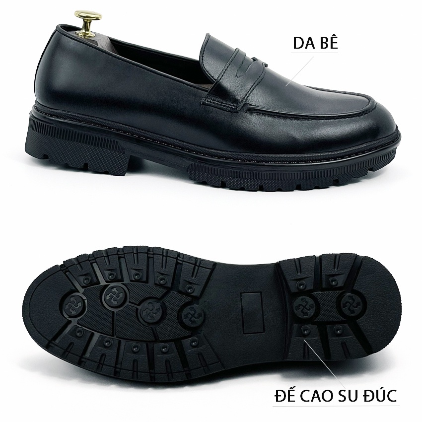 Giày lười da nam đế cao ERMAND da thật bảo hành 1 năm kiểu dáng trẻ trung năng động - T404
