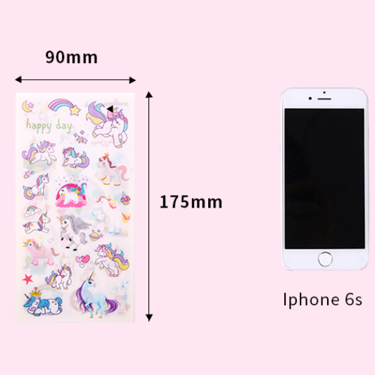 Bộ 6 miếng dán hình kỳ lân trang trí đáng yêu đa năng