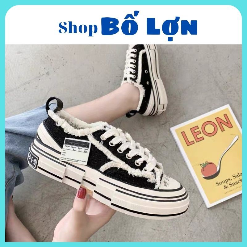 Giày Sneaker Style Rách Cao 3,5-4cm HOT NHẤT 2020 [ Bản Đế Gỗ ]