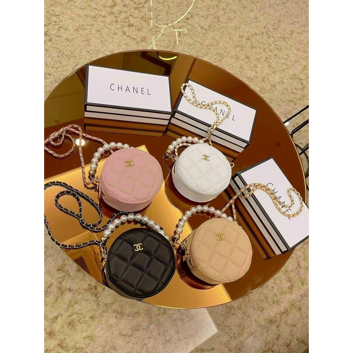 Túi xách đeo chéo, cầm tay chanel mini dáng tròn