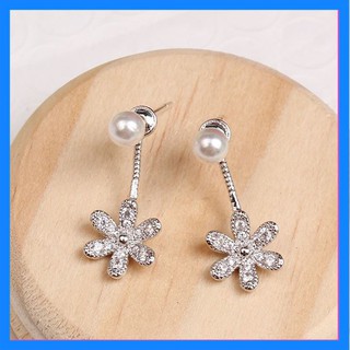 Bông tai bạc ý s925 hình hoa 6 cánh hàng đẹp