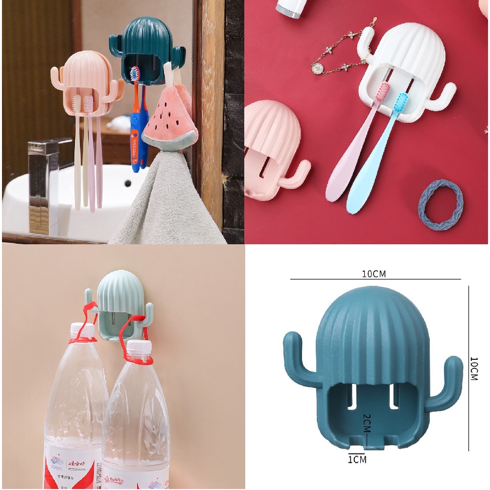 Kẹp Bàn Chải Kèm Móc Hình Xương Rồng Tiện Dụng -M3