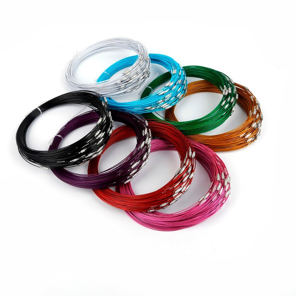 Set 10 dây thép không gỉ 46cm làm dây chuyền trang sức thủ công