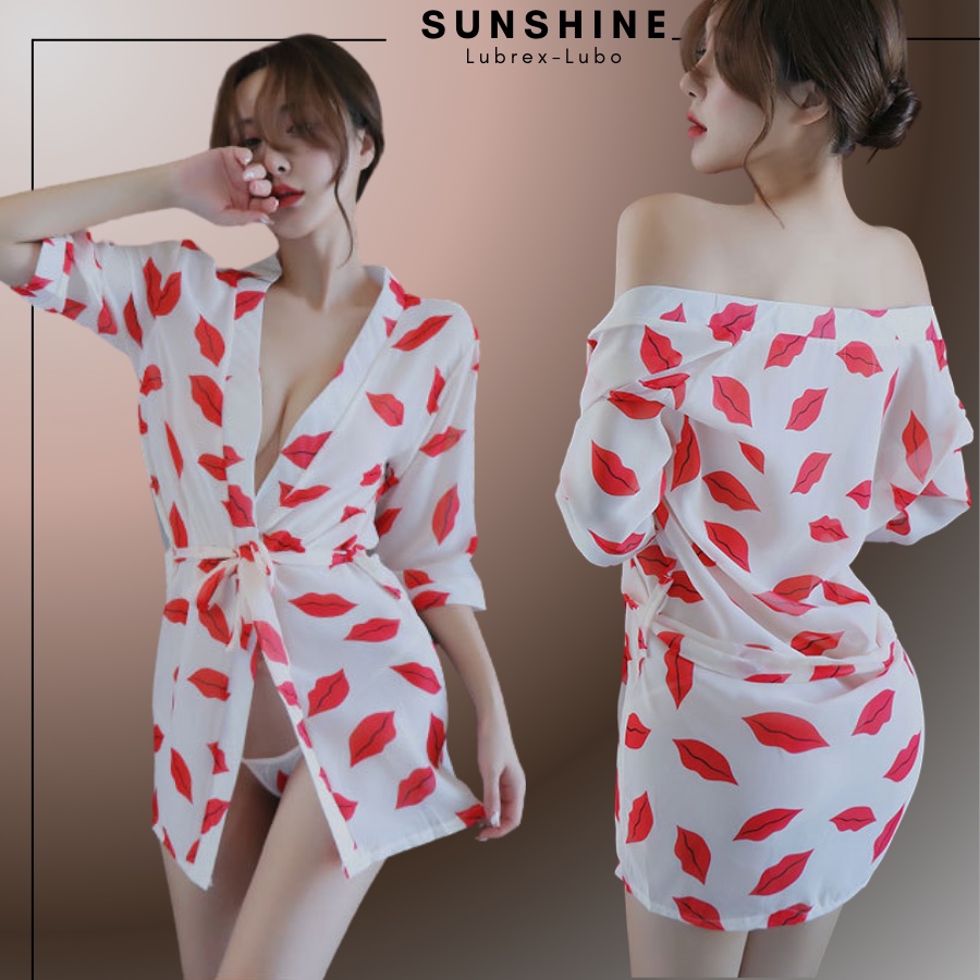 Áo choàng Ngủ Sexy Voan Xuyên Thấu Gợi Cảm SUNSHINE LUBREXLUBO_KMN1214