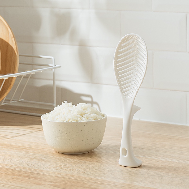 MUÔI XỚI CƠM HÌNH LÁ TRẮNG CHỐNG DÍNH ĐA NĂNG GẠO MUỖNG RẺ NACHUAN