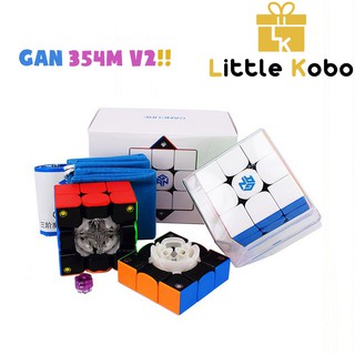 Rubik Gan 354M V2 Nam Châm Cao Cấp Rubic 3x3 3 Tầng Stickerless Không Viền Gan 354 V2 M