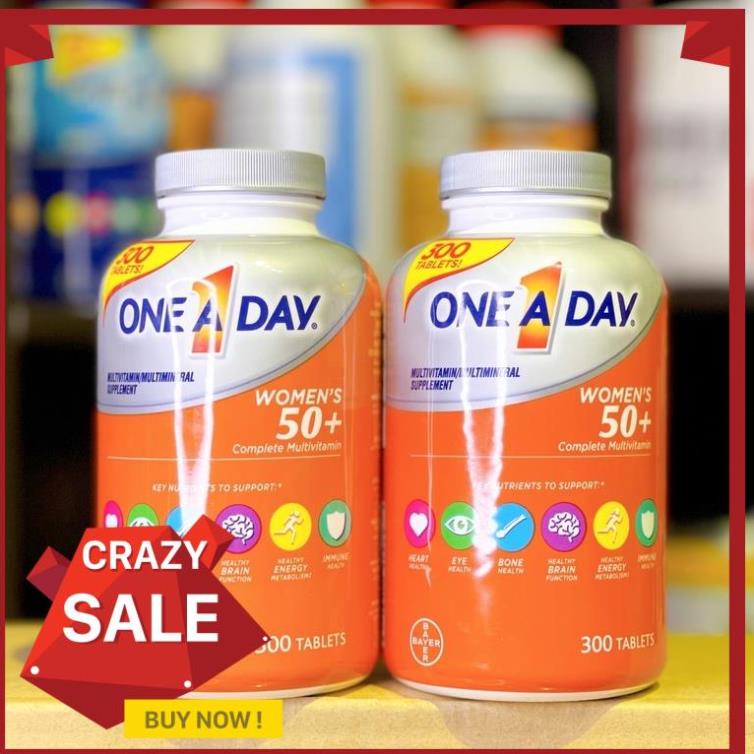 Viên uống Vitamin Tổng Hợp One A Day Women's 50+ Multivitamin, TPCN Mỹ cho Nữ trên 50 tuổi (300 Viên)