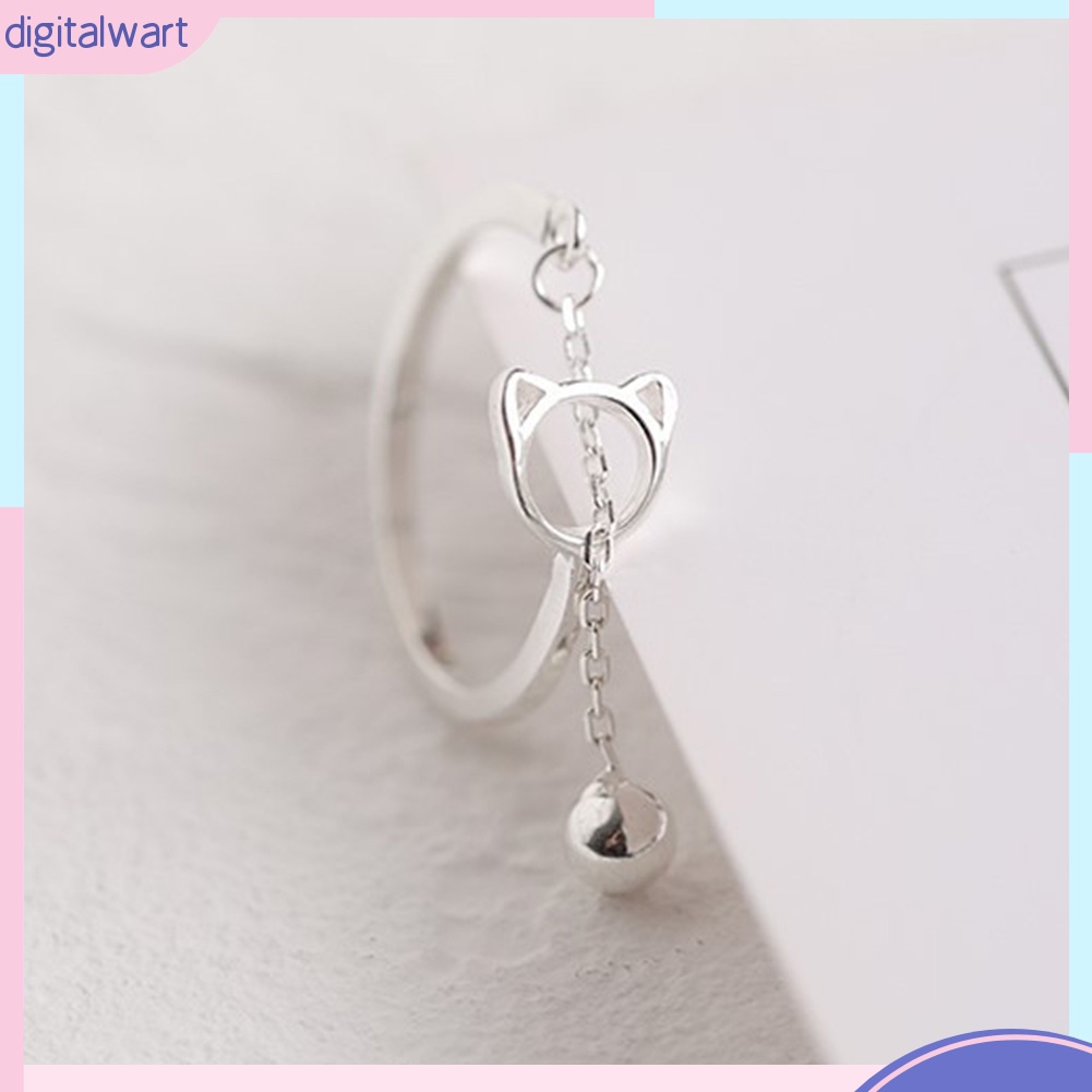 Nhẫn Hở Hình Mèo Dễ Thương Có Chuông Thời Trang Cho Nữ