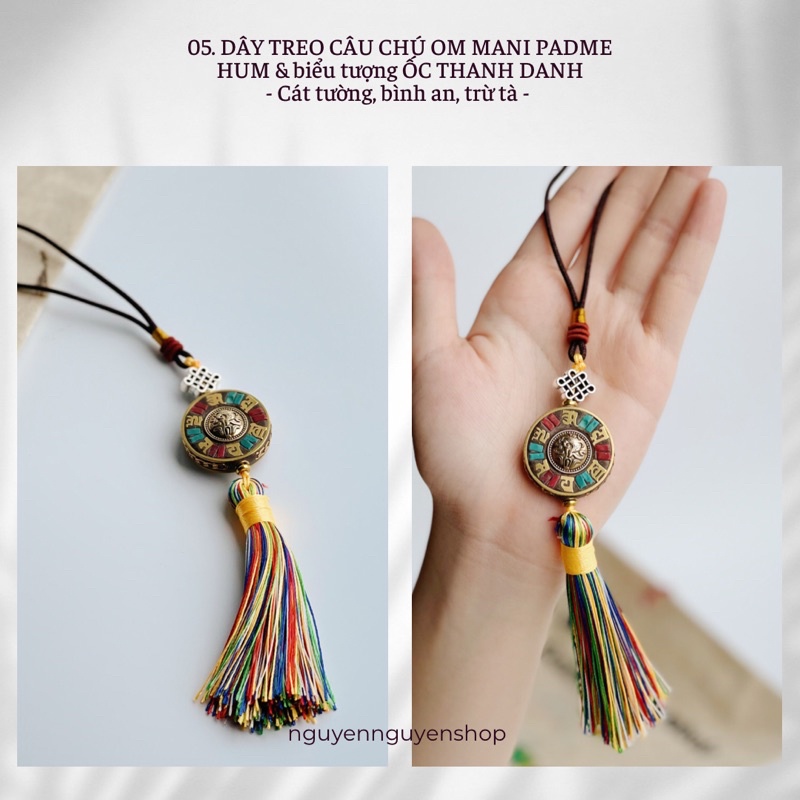 Dây treo Ô tô hàng Tây Tạng - Ngũ sắc Bình An May Mắn