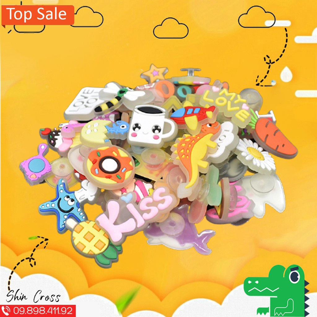 10 sticker cross cài dép cho nam và nữ mẫu mã đa dạng