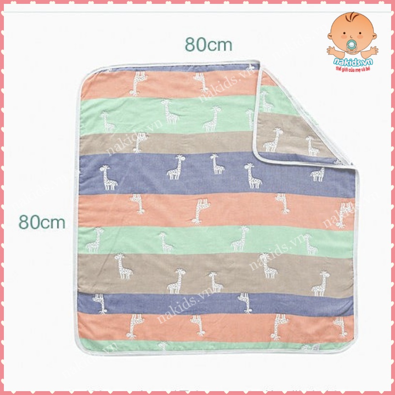 Khăn Tắm, Khăn Ủ Có Mũ 6 Lớp Chất Liệu Cotton Sợi Tre Siêu Mềm Mại - Khăn Đa Năng Có Thể Làm Chăn Hàng Cao Cấp MS99
