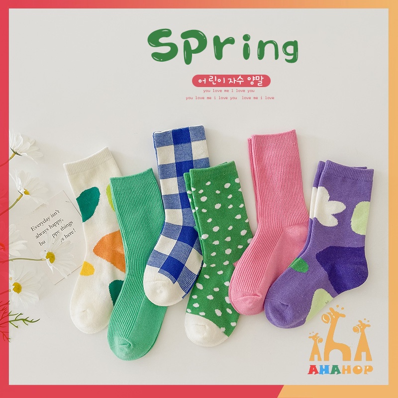 Set 3 tất cao cổ cho bé - Tất vớ đến bắp chân nhiều màu nhiều mẫu đáng yêu đủ size từ 1-8 tuổi kiểu dáng Hàn Quốc S3TB