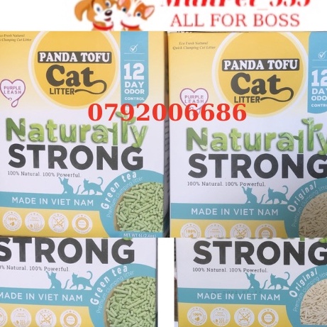 Cát đậu nành PanDa Tofu Cat Litter Naturaly Strong việt nam sản xuất