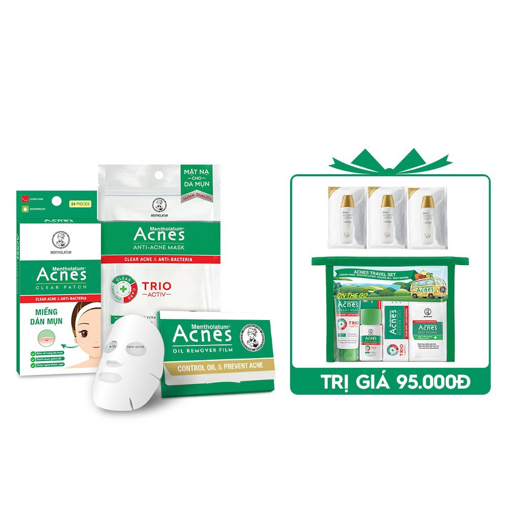 Bộ sản phẩm Acnes Pocket kiểm soát dầu bỏ túi tiện dụng + Tặng Bộ Acnes Travel Set 4 món và 3 Gói chống nắng Sunplay | BigBuy360 - bigbuy360.vn