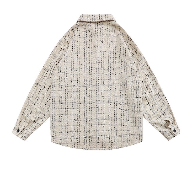 Áo khoác sơ mi caro tay dài thời trang cho nam