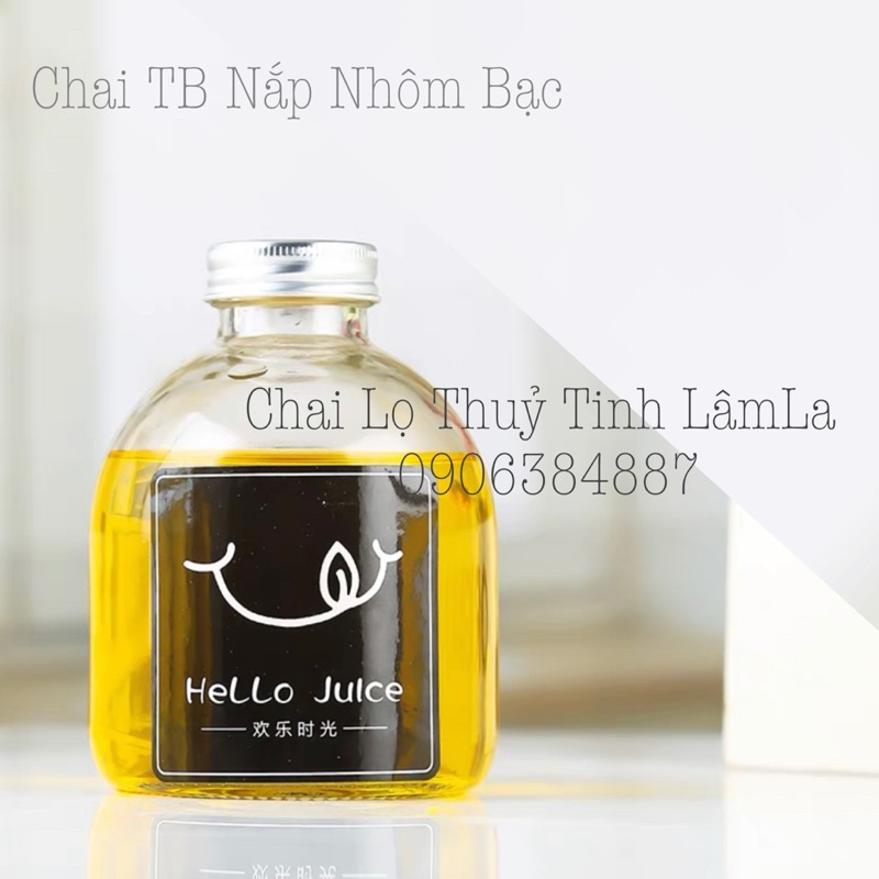 Chai Thuỷ Tinh Tròn Béo Nắp Dây - Nắp Nhôm Bạc 500ML