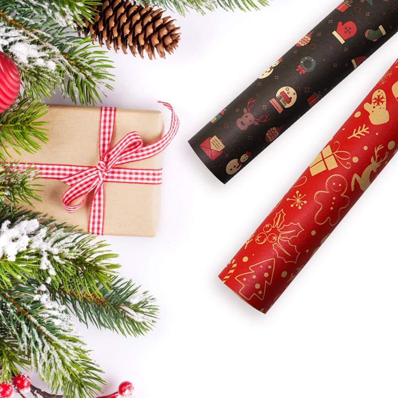 Giấy Gói Quà Giáng Sinh Phong Cách Cổ Điển Dễ Thương