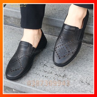 Giày Thúc Nam - Chất Liệu Da Bò Mềm, Đế Cao Su Khâu - Mã X087-3 Đen