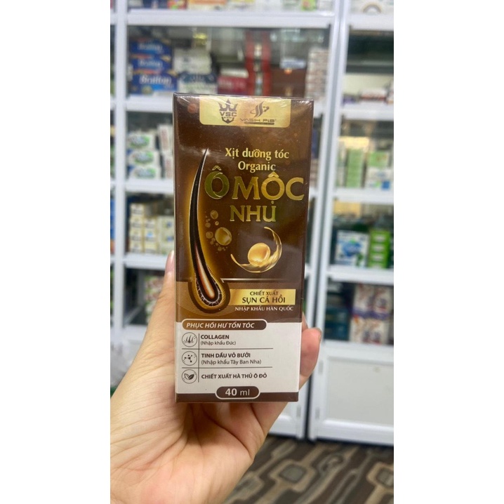 [Chính hãng] Xịt dưỡng tóc Organic Ô Mộc Nhu chai 40ml,giúp mọc tóc ngăn rụng tóc,phục hồi tóc hư tổn