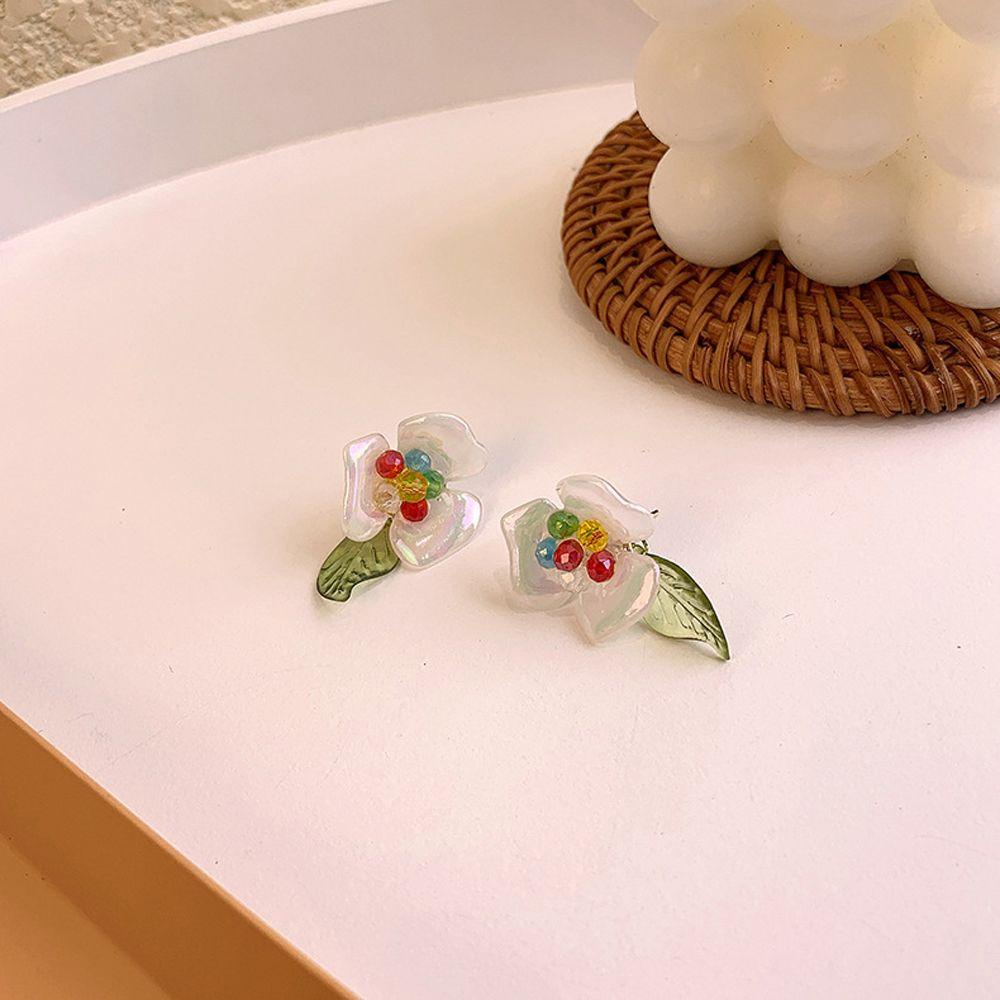 Khuyên Tai Acrylic Hình Hoa Phong Cách Retro Hàn Quốc