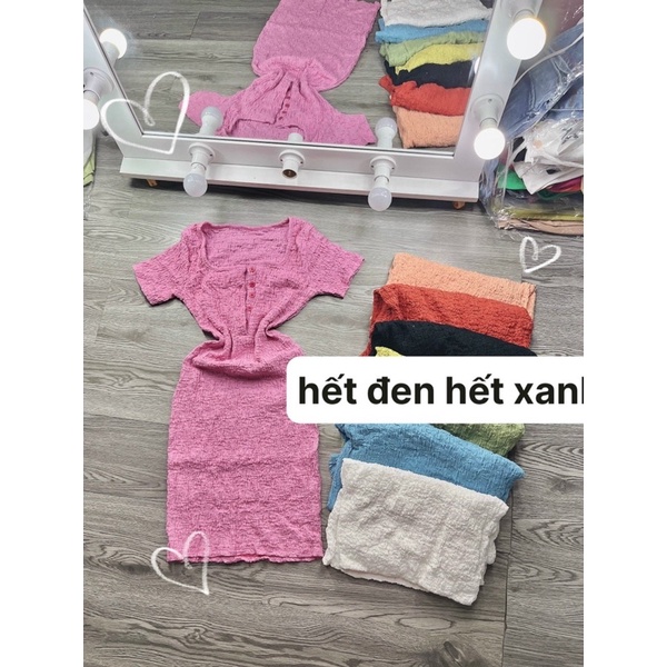 Set Bộ GC Áo Phông Tici Viền + Váy Xếp Ly Chằn GC