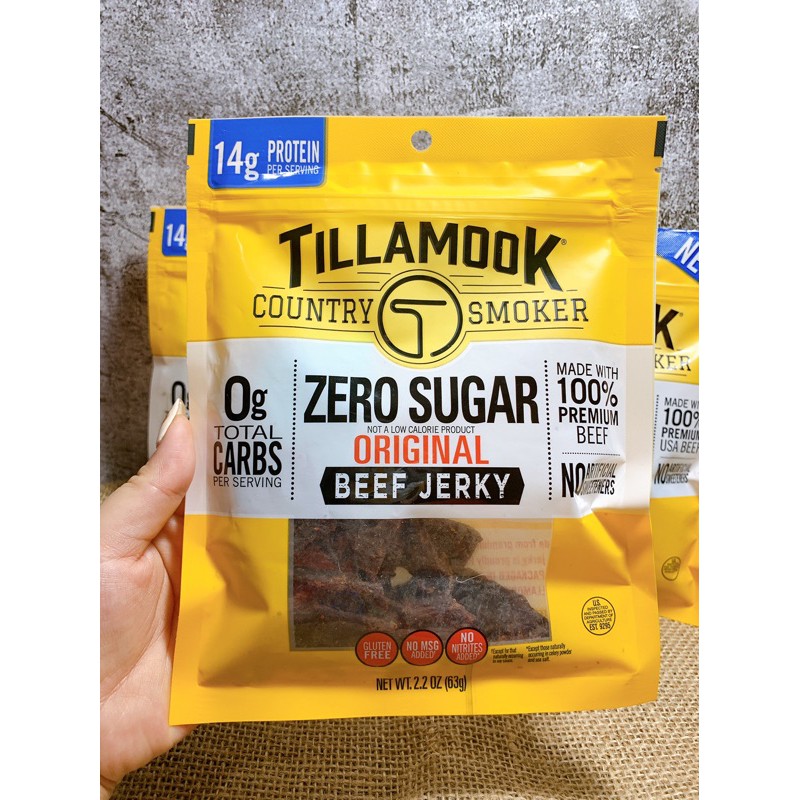 Khô Bò không đường ít calo( zero sugar beef jerky) Tillamook ( tiểu đường, eat clean, keto, low carb) | BigBuy360 - bigbuy360.vn