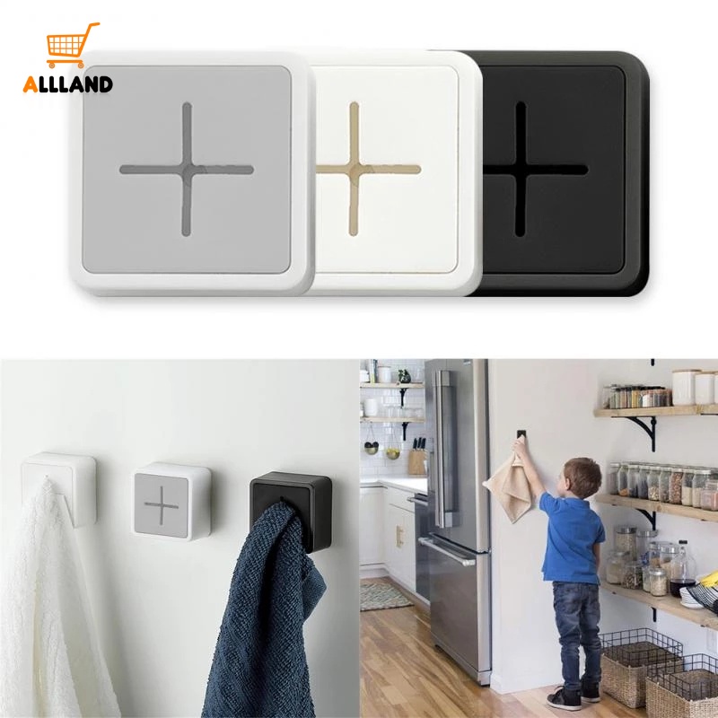 Giá Đỡ Khăn Lau Chén Đĩa Hình Vuông Bằng Silicon Tự Dính Chống Nước 3 Màu Nhỏ Gọn Cho Nhà Bếp