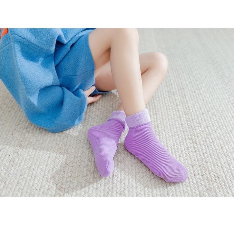❤️ 1 Đôi Tất Lót Lông Tăm Màu Trơn Cao Cổ Trẻ Em Siêu Ấm ( từ 2-6 tuổi cho bé trai và gái) ❤️