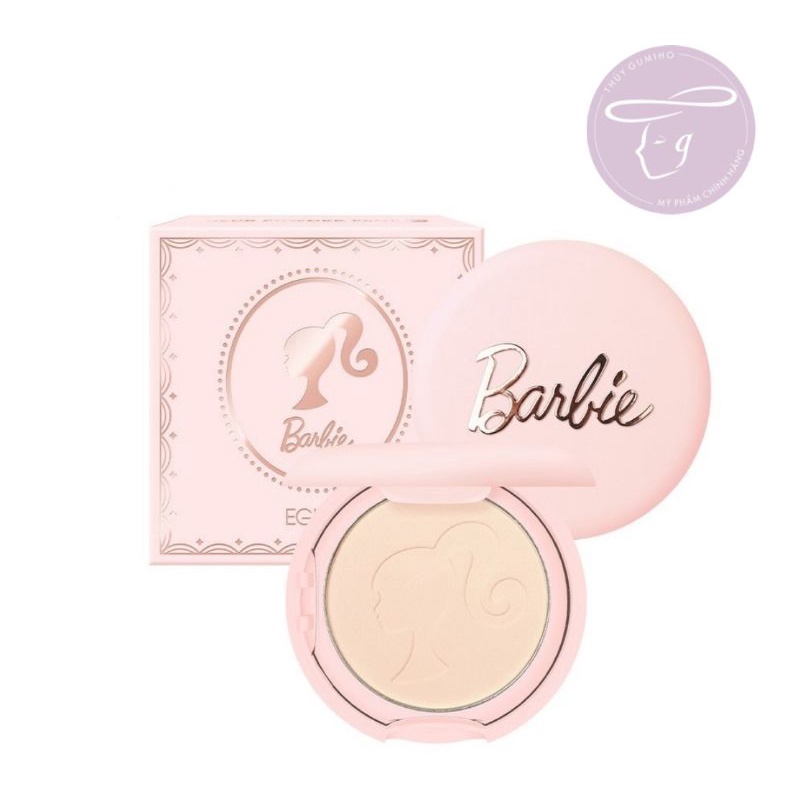 Phấn phủ dạng nén Eglips Barbie Blur Powder Pact 9g che phủ lỗ chân lông