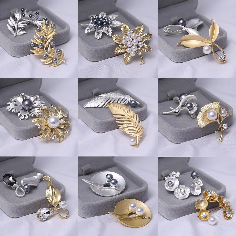 MXGOODS Trâm Cài Áo Kim Loại Hình Hoa Lá Phong Cách Hàn Quốc