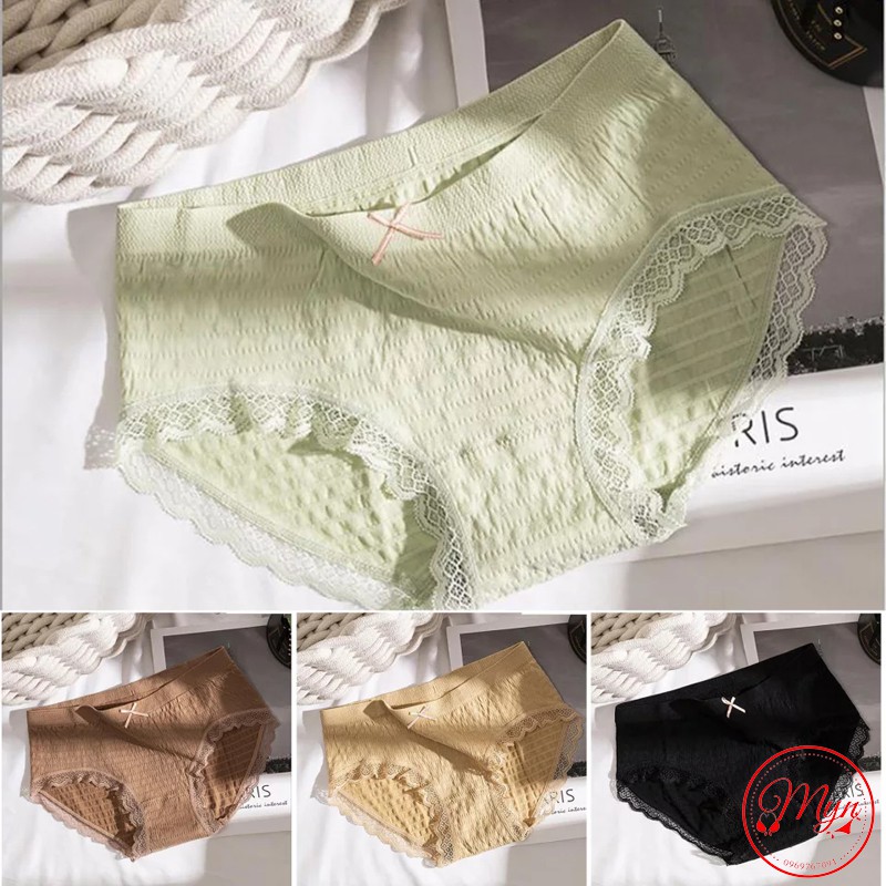[Mã 12FASHIONSALE1 giảm 10K đơn 50K] QUẦN LÓT COTTON BÈO NHÚN VIỀN REN | BigBuy360 - bigbuy360.vn