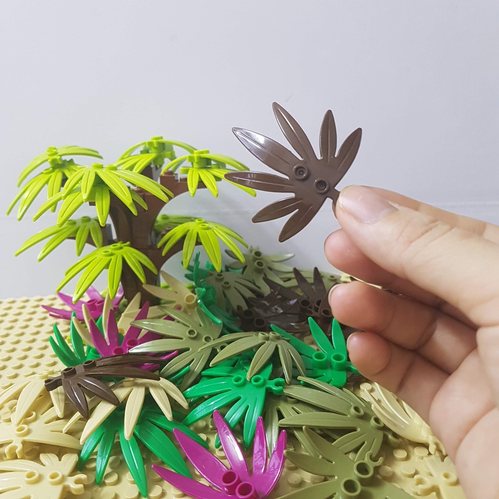 Đồ chơi lắp ráp, phụ kiện MOC, 5 lá cọ size lớn, nhiều màu