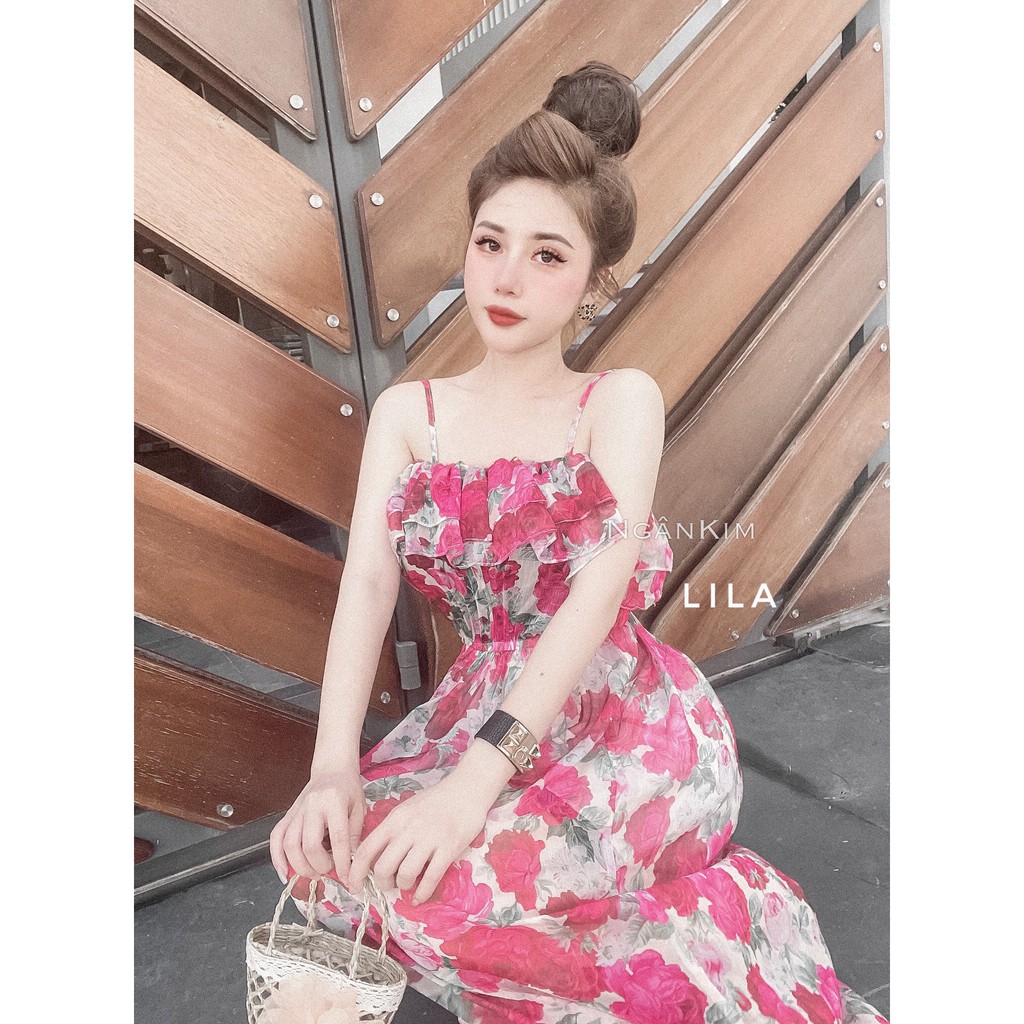 Váy maxi 2 dây họa tiết hoa , đầm maxi 2 dây voan dáng dài - mã A007- thời trang thiết kế | BigBuy360 - bigbuy360.vn